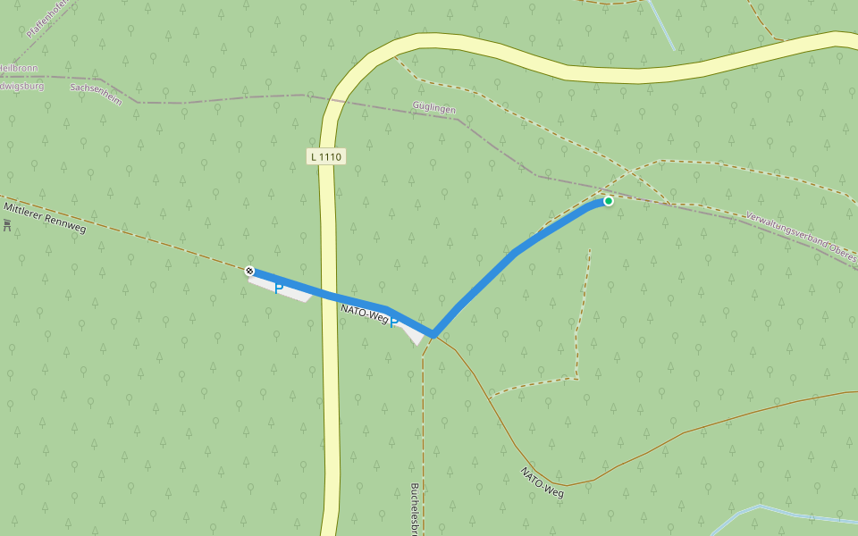 Sachsenheimer Planetenweg walking route map in Güglingen