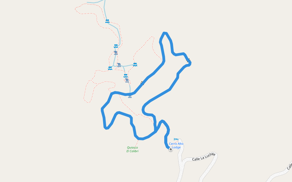 Cerro Alto - Sendero Verde walking route map in Cerro Alto