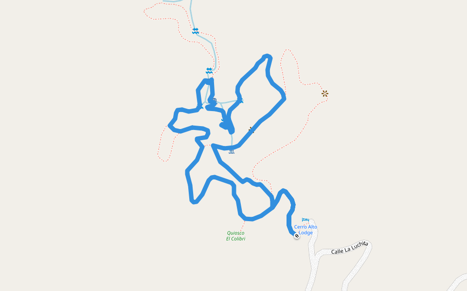 Cerro Alto - Sendero Amarillo walking route map in Cerro Alto