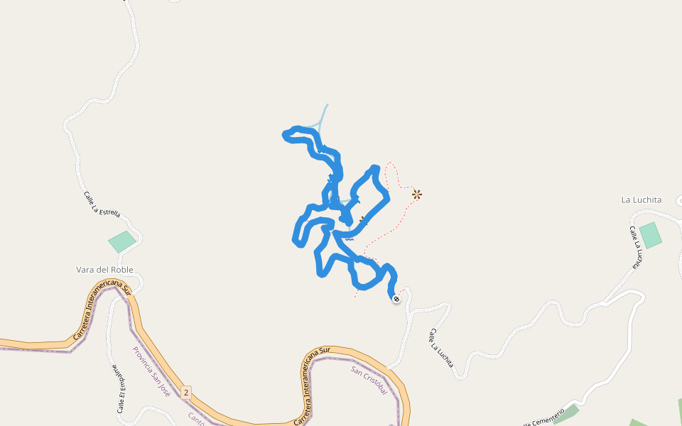 Cerro Alto - Sendero Rojo walking route map in Cerro Alto