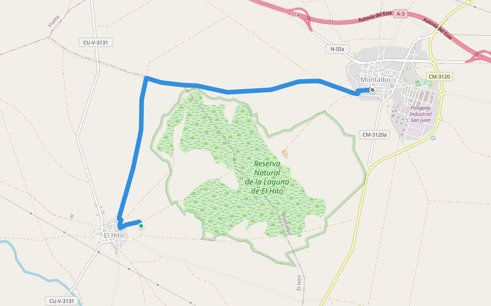 SL-CU 01 Laguna del Hito walking route map in El Hito