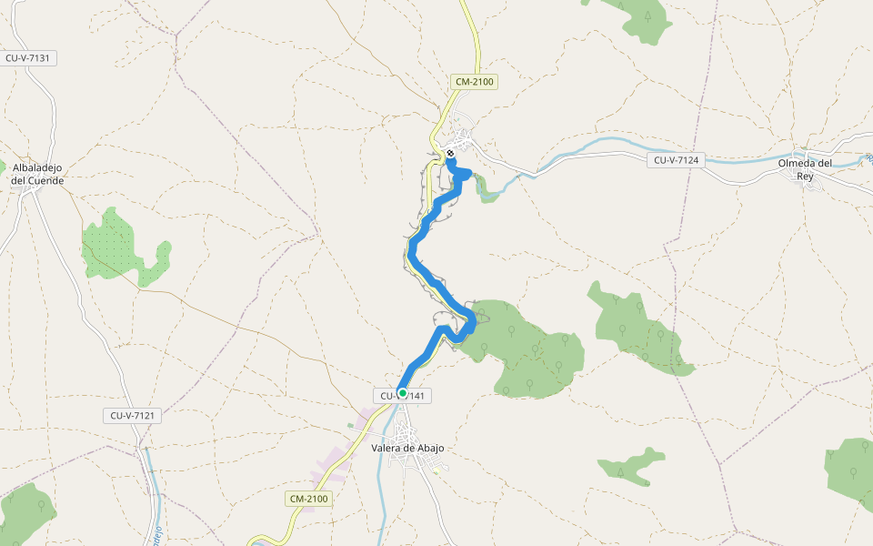 SL-CU 03 Hoz del río Gritos walking route map in Valera de Abajo