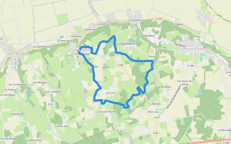 Le télégraphe de Chappe walking route map in Saint-Marcan