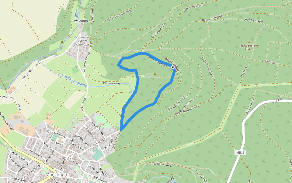 Vita-Parcours walking route map in Mönchberg