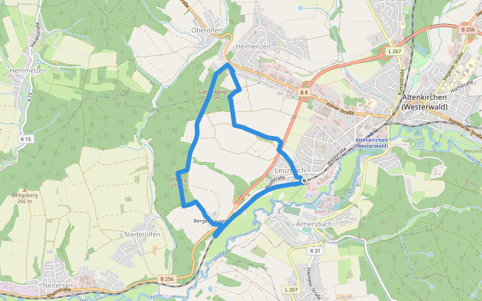 [A3] Rundwanderweg Galgenberg walking route map in Altenkirchen