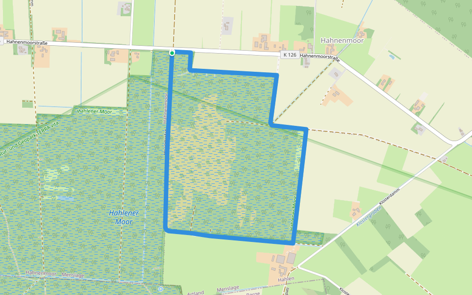 Moorlehrpfad walking route map in Menslage