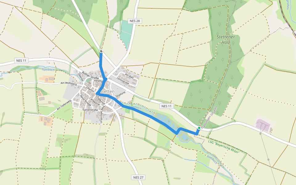Rhön-Rundweg Sondheim 3 walking route map in Nordheim vor der Rhön