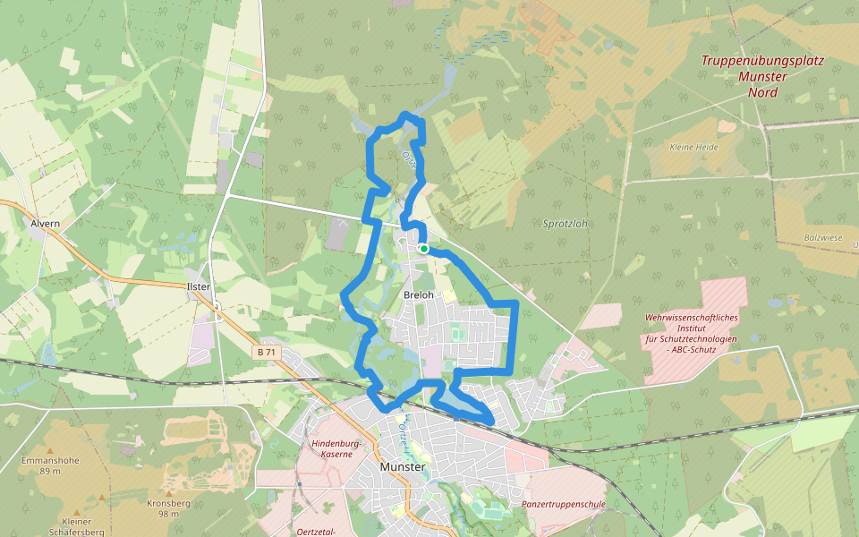 Fischeweg walking route map in Munster