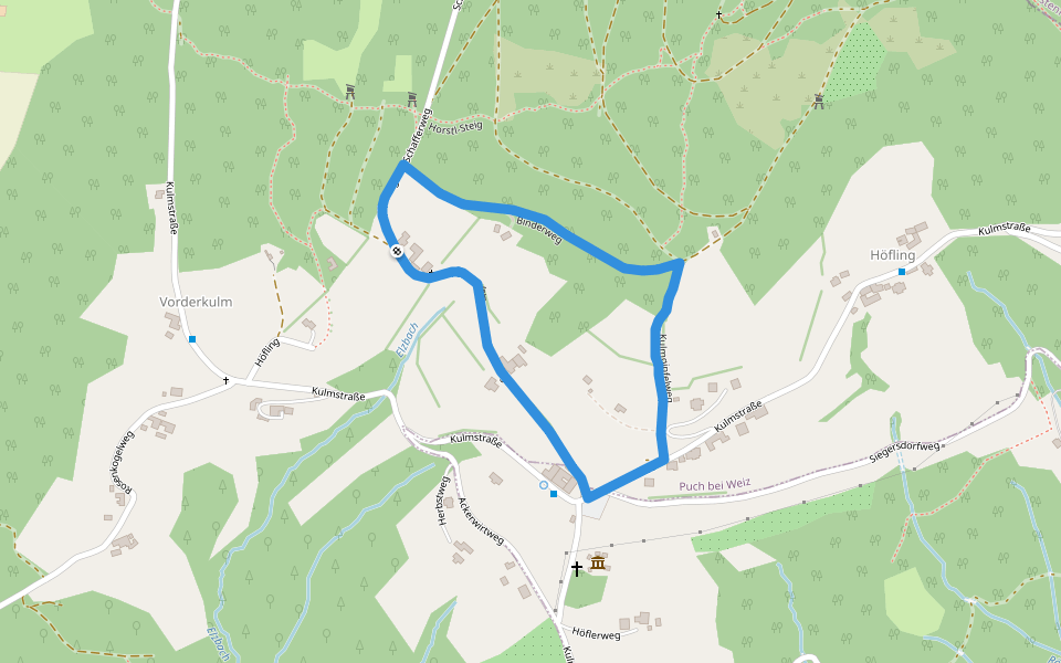 Ackerwirt Familienwanderweg walking route map in Höfling