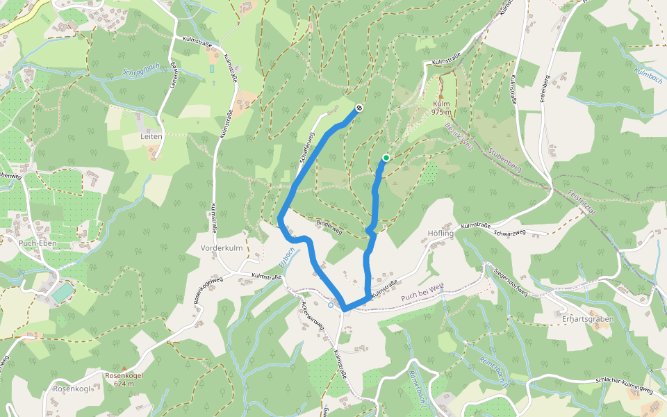 Wanderweg 15 walking route map in Höfling
