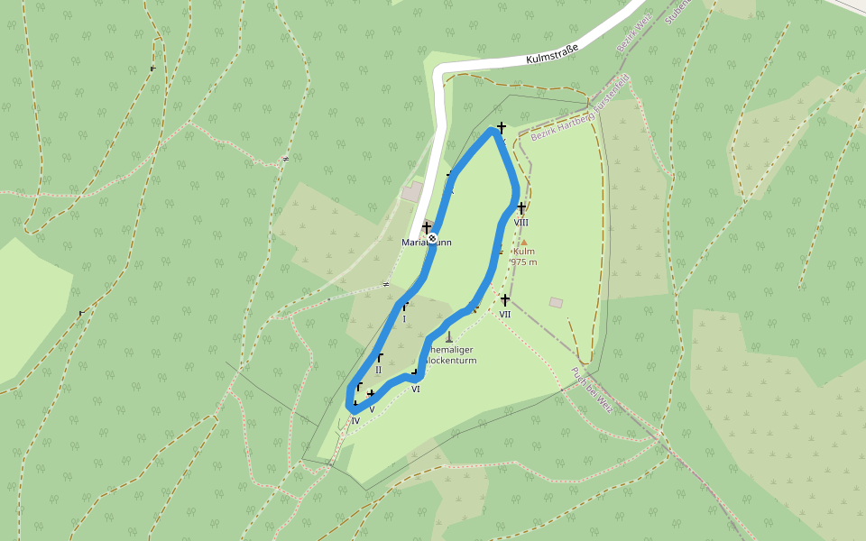 Kulm Rundweg walking route map in Höfling
