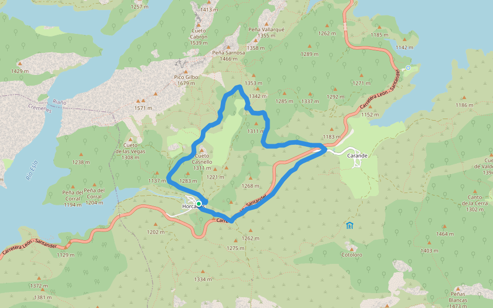 PR-LE 52 Collado El Baile walking route map in Horcadas