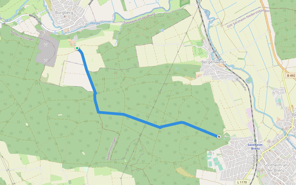 Sontheim - Burgberg walking route map in Giengen an der Brenz