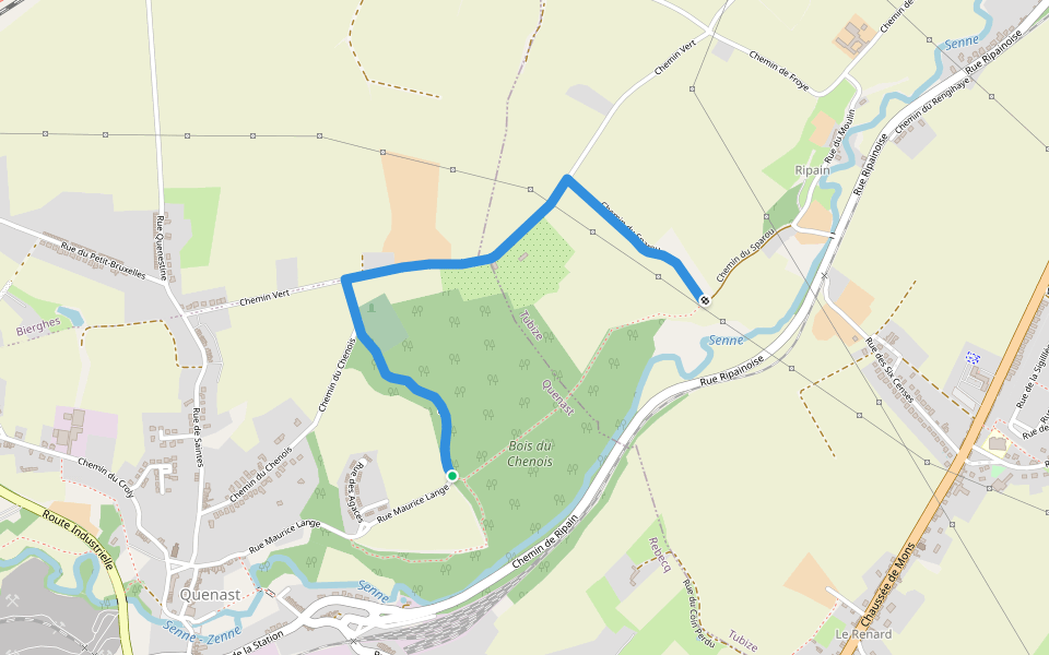 GRP 127 - Variante pluie Quenast walking route map in Rebecq