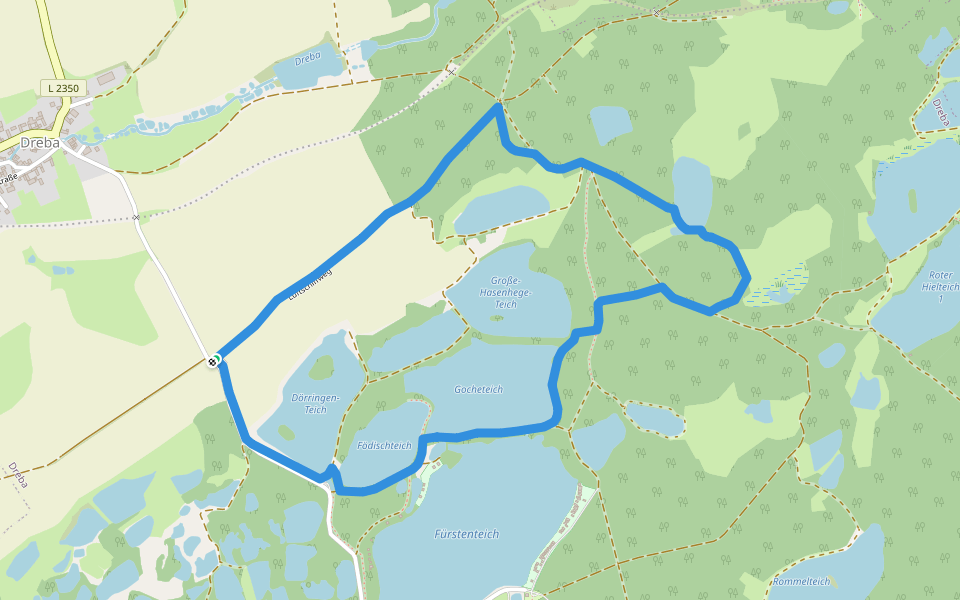 Naturlehrpfad Dreba - Plothen walking route map in Dreba