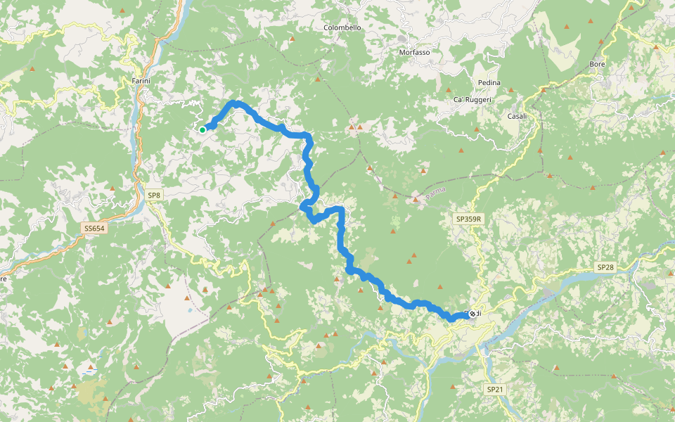 Via degli Abati: Tappa 4 walking route map in Groppallo