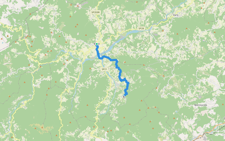 Via degli Abati: Tappa 5 walking route map in Bardi