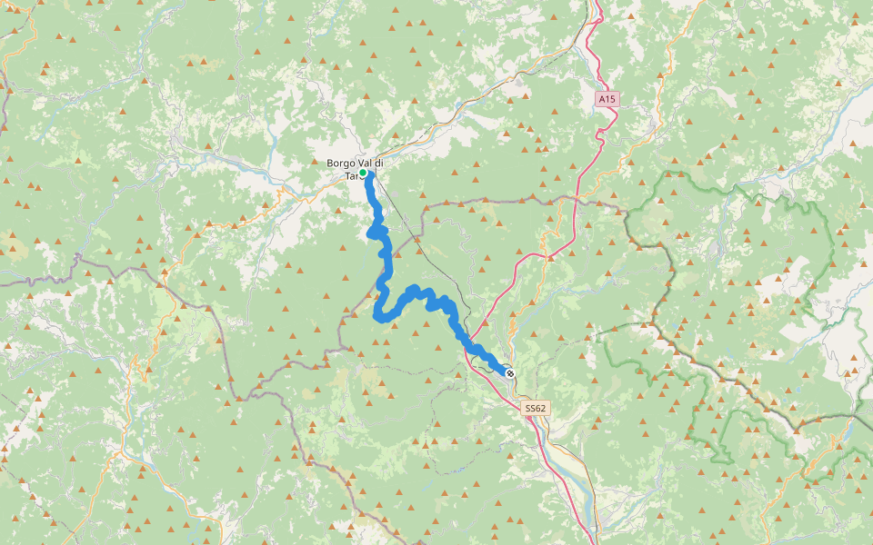 Via degli Abati: Tappa 8 walking route map in Borgo Val di Taro