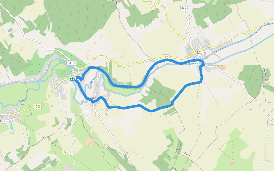 Circuit de Naveau walking route map in Crévic