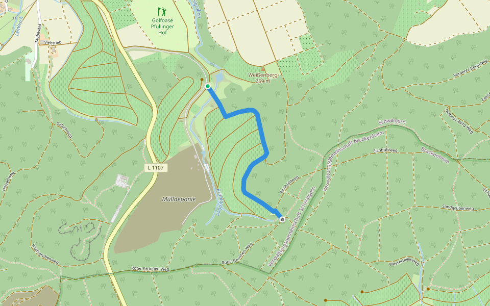 Roter Punkt walking route map in Schwaigern