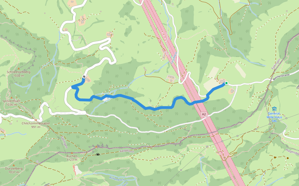Chall - Ober Belchen walking route map in Eptingen