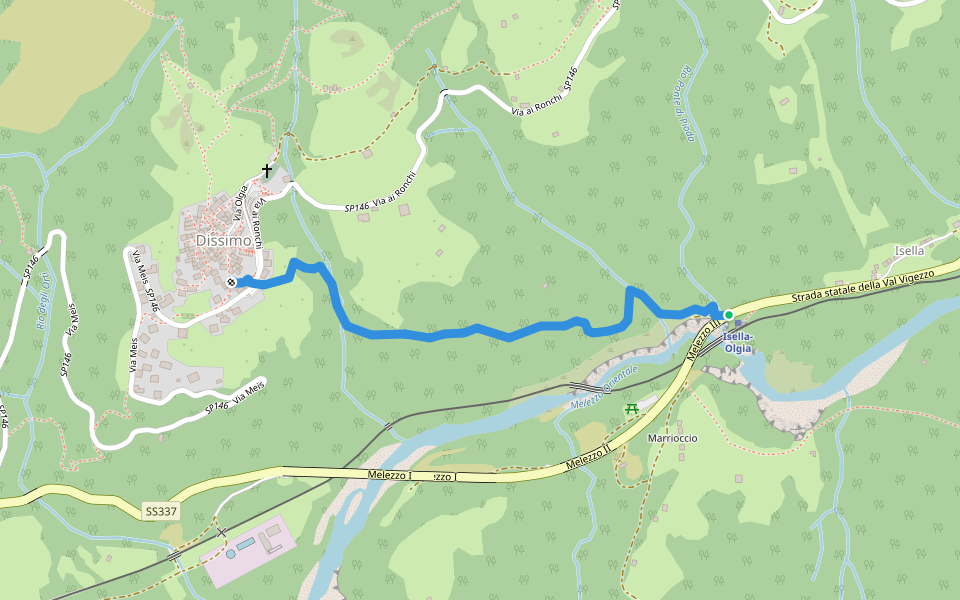 M00c - Marioccio bivio M22 - Dissimo bivio M00 walking route map in Isella