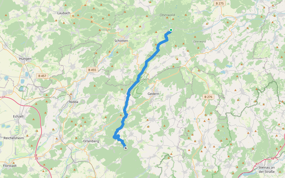 Taufsteinweg walking route map in Schotten