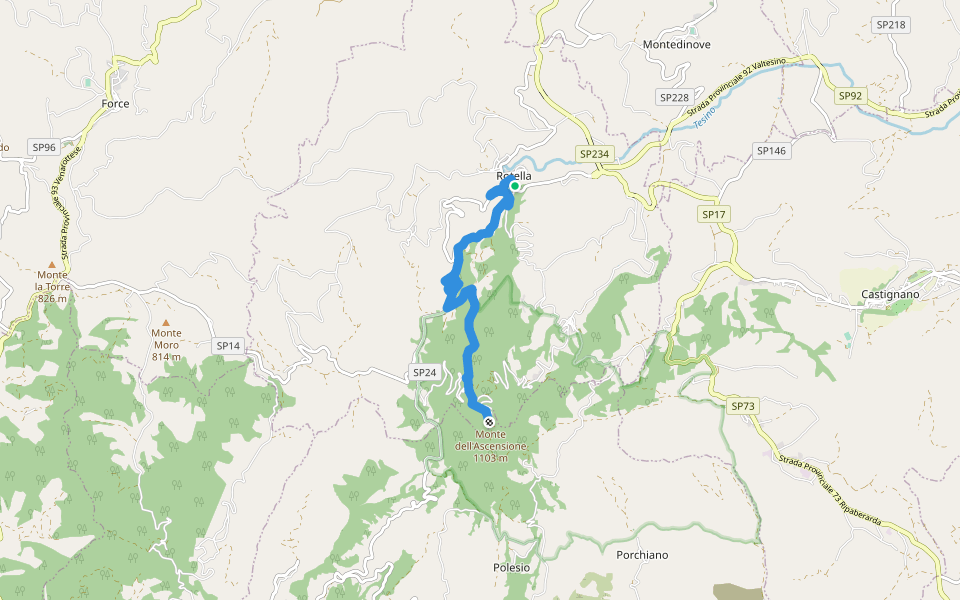 (CTP AB02) Cammino Terzo Paradiso Cuprense walking route map in Rotella