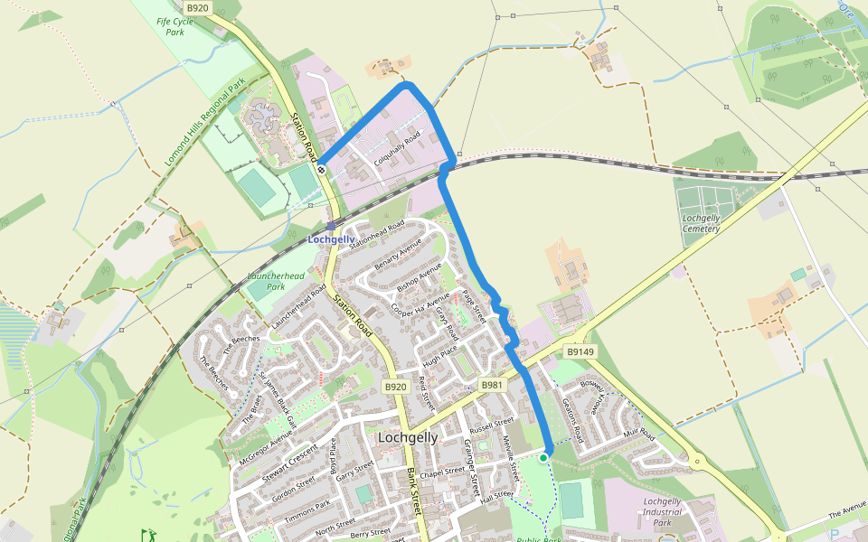 Lochgelly Heritage Trail walking route map in Lochgelly
