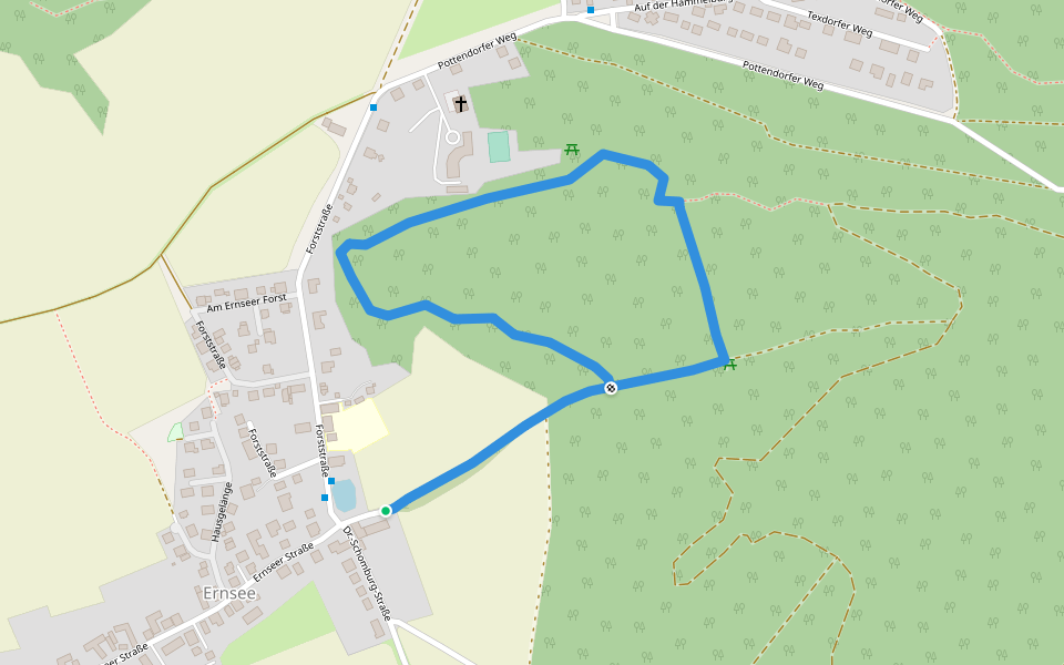 Wald und Natur Erlebnisrundweg Ernsee walking route map in Gera