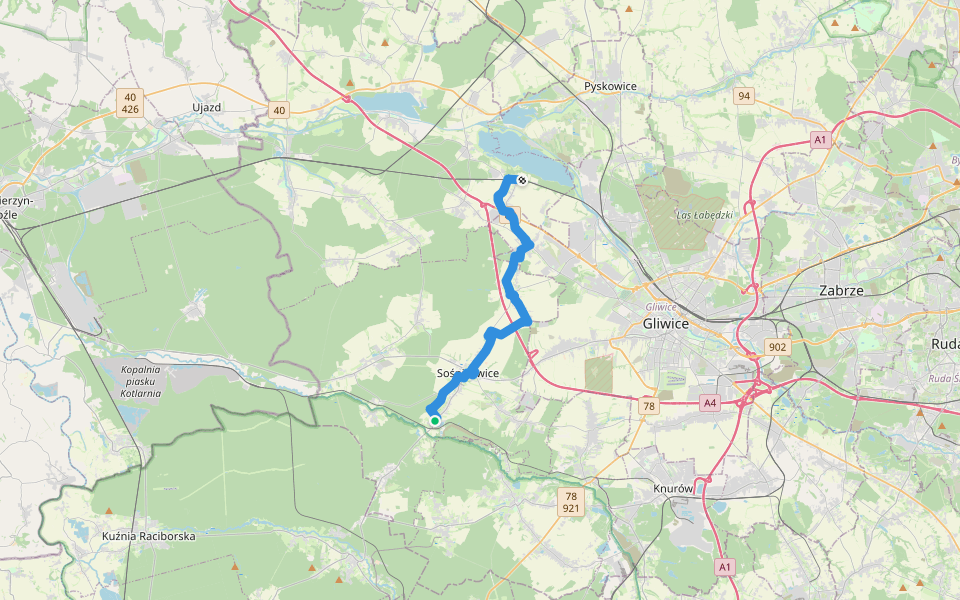 Szlak Sośnicowicki walking route map in Trachy