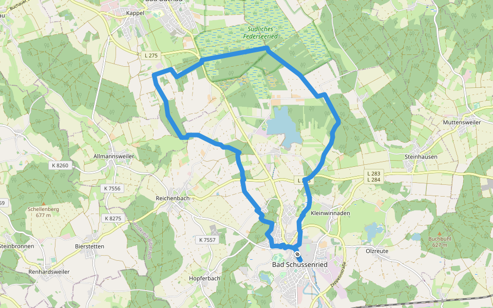 Bad Schussenried: Rundweg 7 walking route map in Bad Schussenried