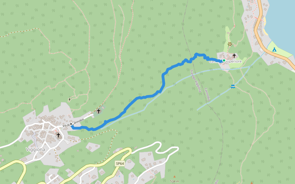 S03b Carmine Superiore - Viggiona walking route map in Carmine