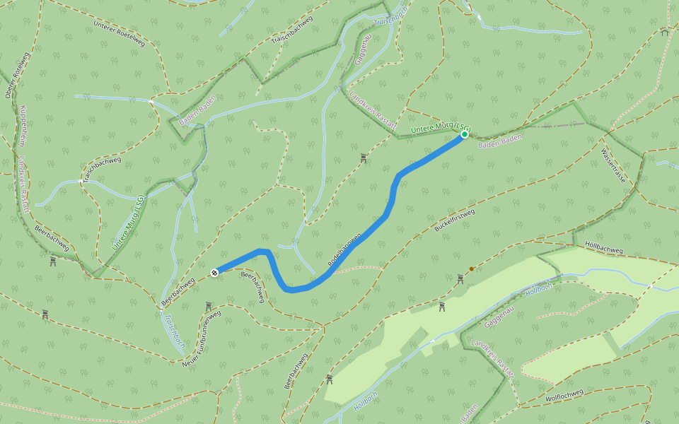 Rödelhang - Bückelfirst walking route map in Gaggenau