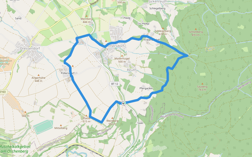 Goldkronach Rundwanderweg Nr. 5 walking route map in Goldkronach