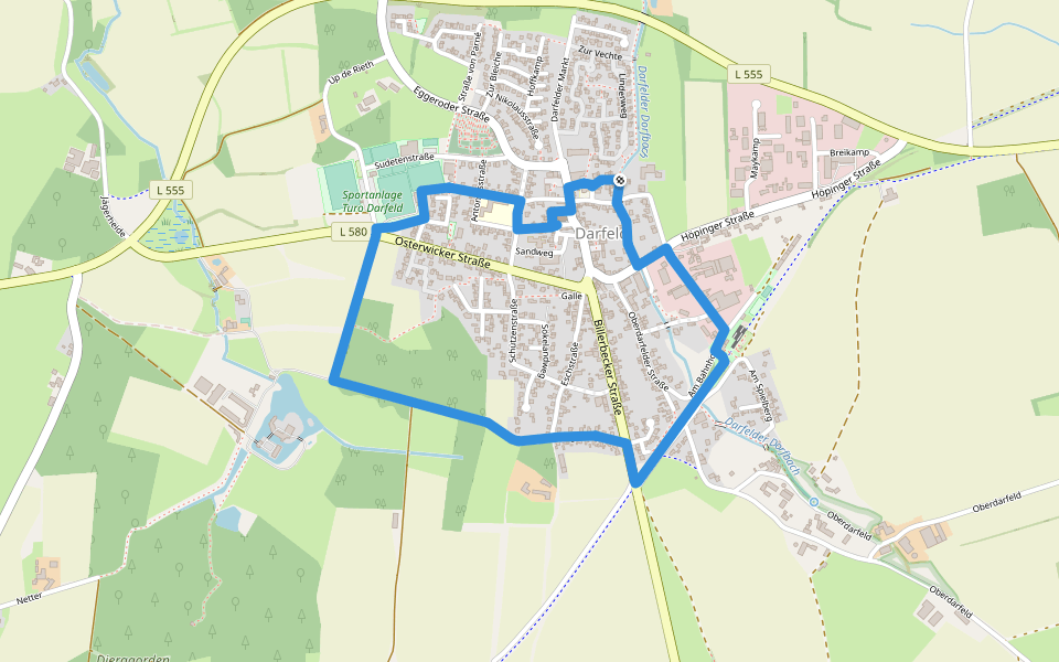 Darfelder Rundweg D1 walking route map in Rosendahl