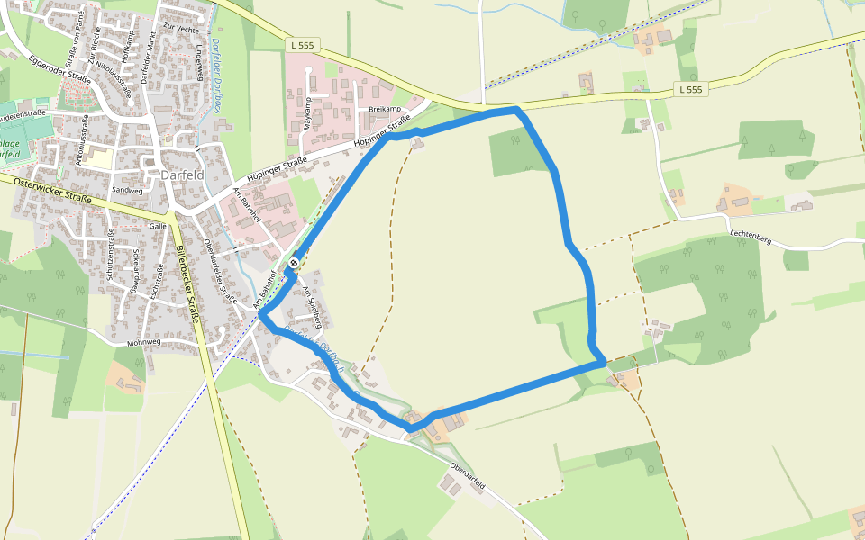 Rundweg Darfeld D2 walking route map in Rosendahl