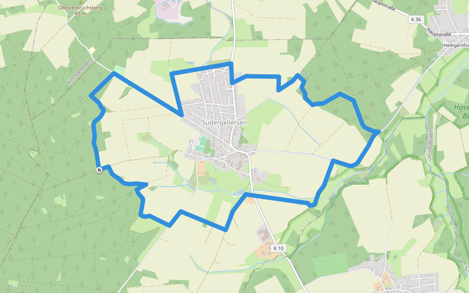 Flurlehrpfad Südergellersen walking route map in Südergellersen