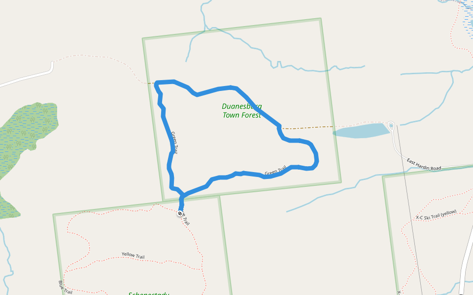 Green Trail walking route map in Delanson