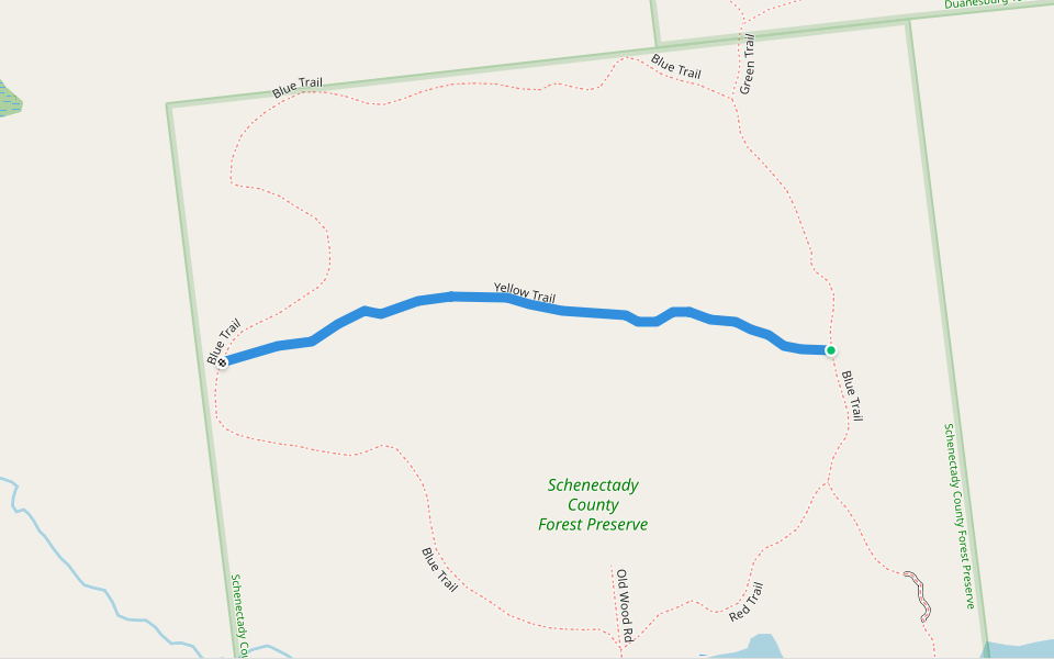 Yellow Trail walking route map in Delanson