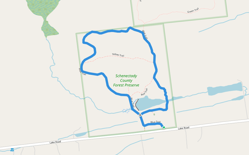 Blue Trail walking route map in Delanson