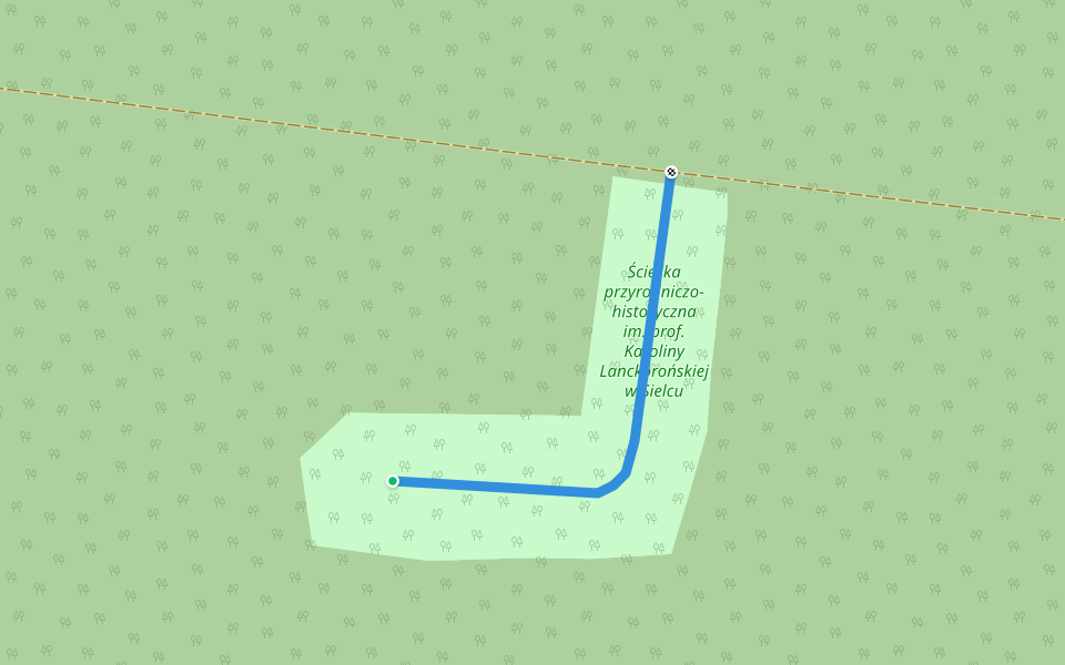 Karoliny Lanckorolskiej walking route map in Sielec