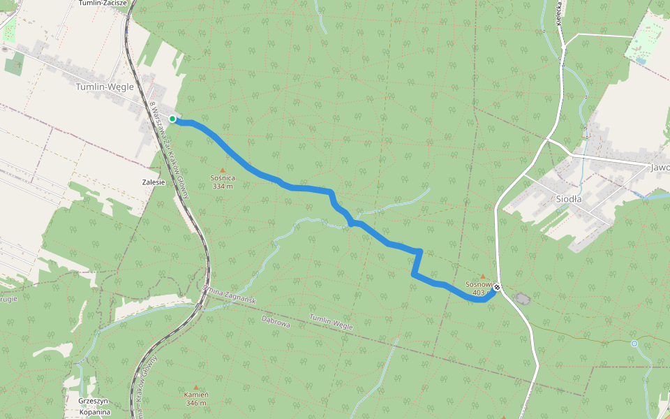 Na Czerwonym Szlaku walking route map in Tumlin-Węgle