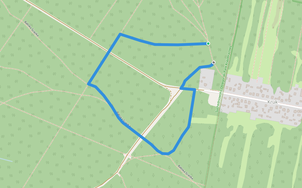 Na Kruku walking route map in Suchedniów