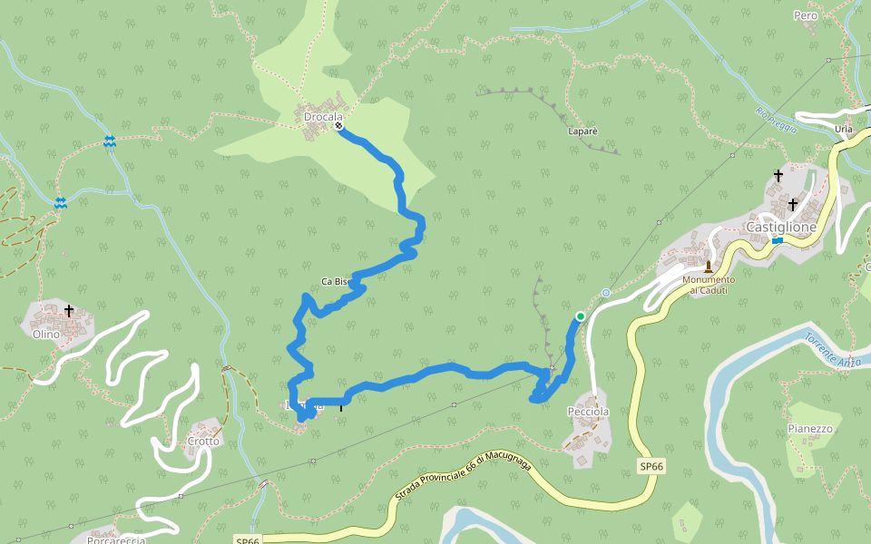 B04A - Pecciola - Drocala walking route map in Pecciola