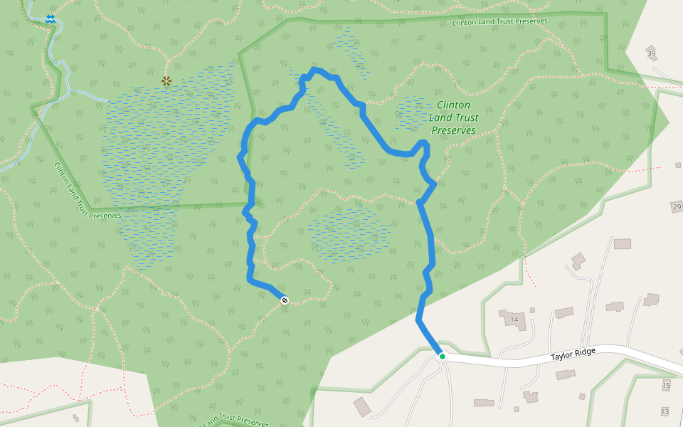 red walking route map in Clinton