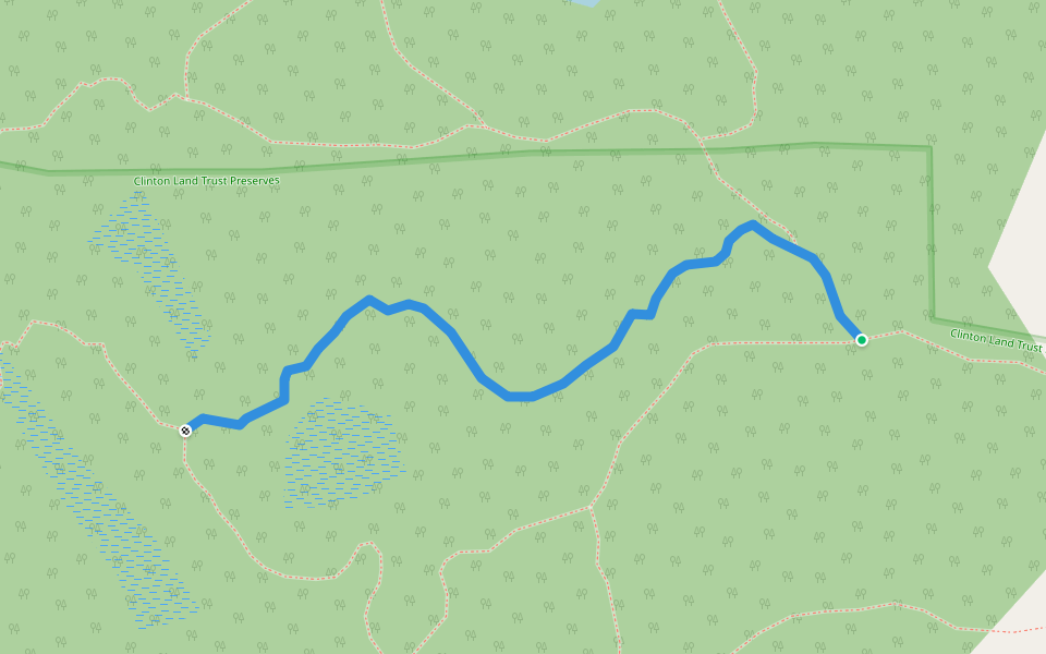 yellow walking route map in Clinton