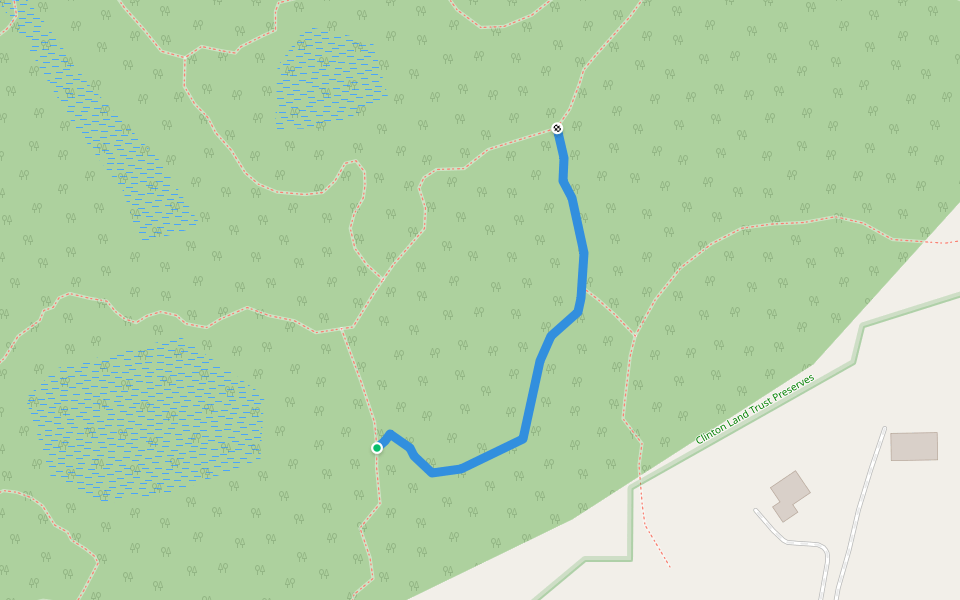 Green Trail walking route map in Clinton