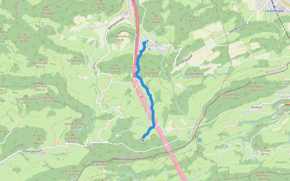Eptingen - Neuhaus walking route map in Eptingen