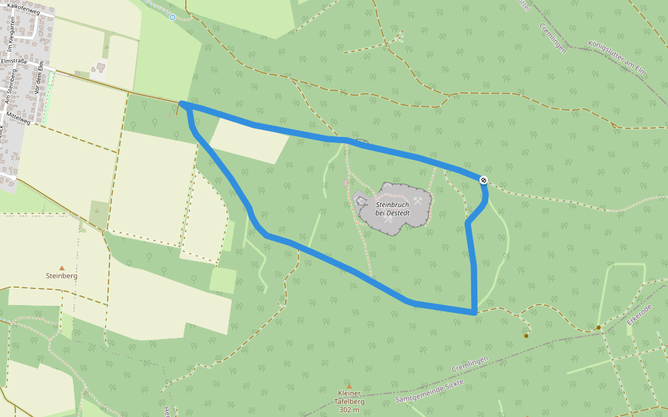 Elm Rundwanderweg 26 walking route map in Cremlingen
